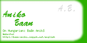 aniko baan business card